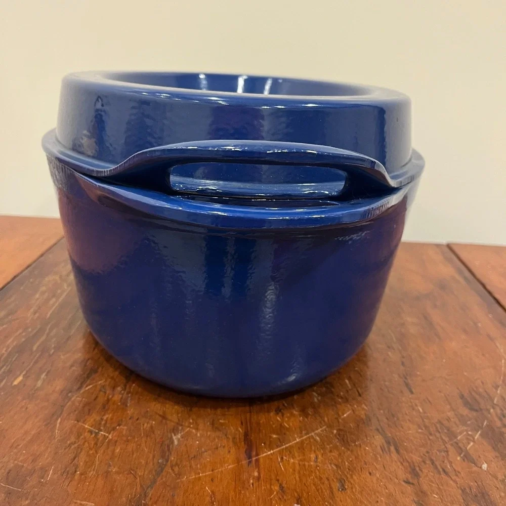 *VERY RARE* Le Creuset Doufeu Blue Cast Iron Enamel 9 3/4 Qt 9.2 L No. 35 France